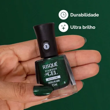 Esmalte Risqu&eacute; Diamond Gel Nova Cor Costela de Ad&atilde;o 9,5ml