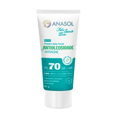 Protetor Solar Facial Anasol Antioleosidade e Atiacne FPS 70 40g