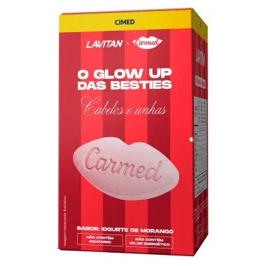 Lavitan Carmed O Glow Up Das Besties Cabelos e Unhas com 60 Comprimidos Mastigáveis