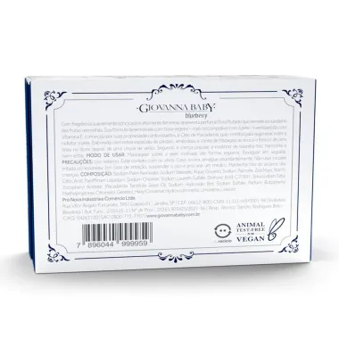 Sabonete Vegetal Giovanna Baby Blueberry com Óleo de Macadâmia e Vitamina E 90g