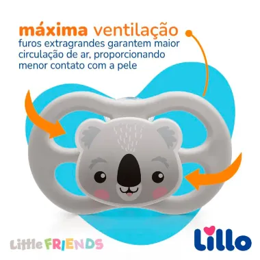 Chupeta Lillo Litte Friends Coala Tamanho 1 de 0 a 6 Meses Cor Neutra 1 Unidade
