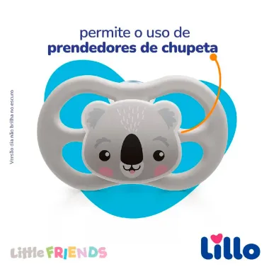 Chupeta Lillo Litte Friends Coala Tamanho 1 de 0 a 6 Meses Cor Neutra 1 Unidade