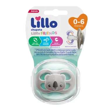 Chupeta Lillo Litte Friends Coala Tamanho 1 de 0 a 6 Meses Cor Neutra 1 Unidade