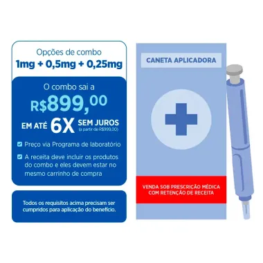 Poviztra 1mg Solu&ccedil;&atilde;o Injet&aacute;vel com 1 Sistema de Aplica&ccedil;&atilde;o Caneta Preenchida com 3ml + 4 Agulhas Descart&aacute;veis