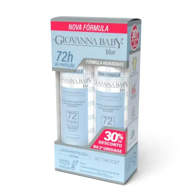 Desodorante Giovanna Baby Blue Aerossol Ultra Proteção Ativa Antiperspirante 72h com 2 Unidades de 150ml