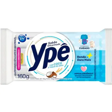 Sabão Ype Glicerinado em Barra Coco 160g