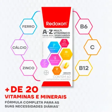 Redoxon A-Z Multivitaminico Todo Dia com 60 Comprimidos Revestidos