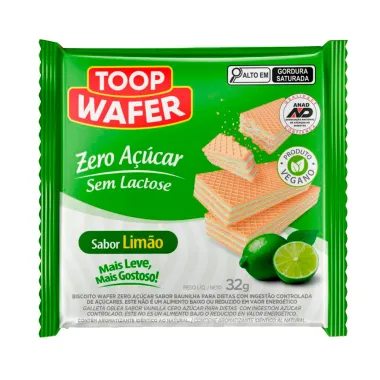 Biscoito Toop Wafer Zero Açúcar Sabor Limão 32g