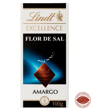 Chocolate Lindt Excellence com Toque de Flor de Sal Dark 100g