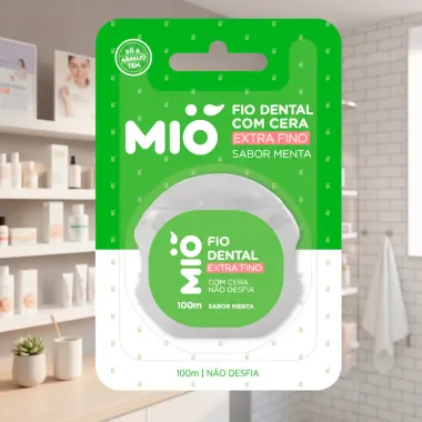 Fio Dental Mió com Cera Extra Fino Sabor Menta 100m