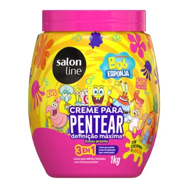 Creme de Pentear Salon Line Kids Bob Espoja SOS Cachos Definição Máxima 3 em 1 com Cheirinho de Abacaxi 1Kg
