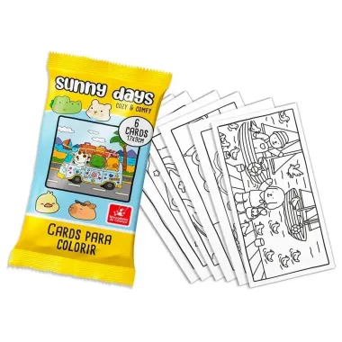 Cards para Colorir Cozy e Comfy Sortidos 1 Envelope com 6 Unidades