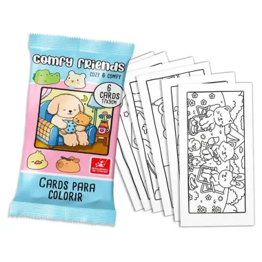 Cards para Colorir Cozy e Comfy Sortidos 1 Envelope com 6 Unidades