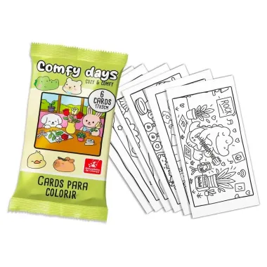 Cards para Colorir Cozy e Comfy Sortidos 1 Envelope com 6 Unidades