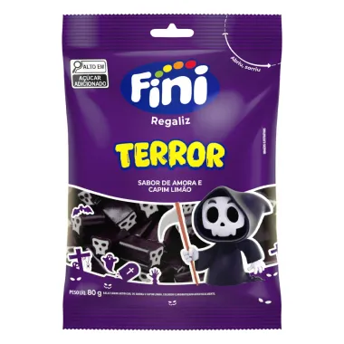 Balas Fini Regaliz Terror Sabor Amora e Capim Limão 80g