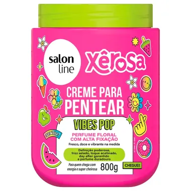 Creme para Pentear Salon Line  Xêrosa Vibes Pop Floral Alta Fixação 800g
