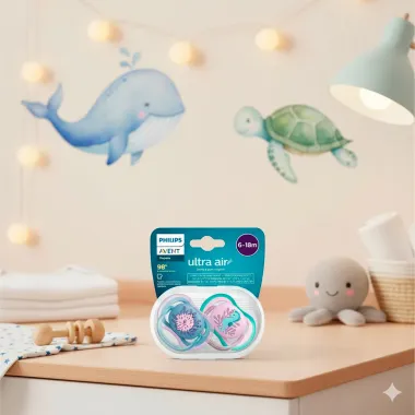 Chupeta Philips Avent Ultra Air de 6 a18 Meses Decorada Sortidas 2 Unidades