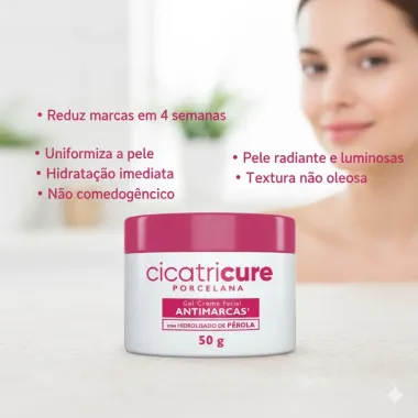 Gel Creme Facial Cicatricure Porcelana Antimarcas 50g