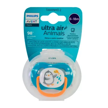 Chupeta Philips Avent Ultra Air Animais Tamanho 2 de 6 a 18 Meses Sortidos Menino 1 Unidade