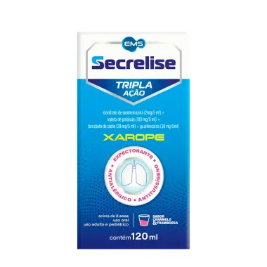Secrelise Tripla Ação Xarope Sabor Caramelo e Framboesa 120ml