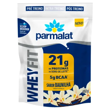 WheyFit Parmalat Sabor Baunilha com 21g Proteínas e 5g de BCAA Pó Sachê 450g