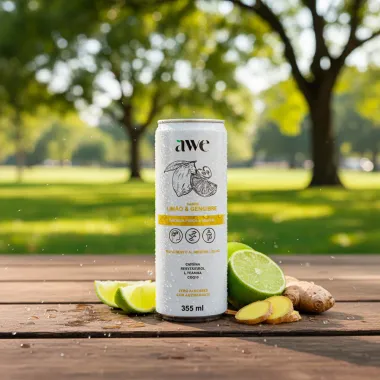 Awe Suplemento Alimentar Líquido Sabor Limão e Gengibre Zero Açúcares 355ml