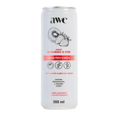 Awe Suplemento Alimentar Líquido Sabor Morango e Kiwi Zero Açúcares 355ml