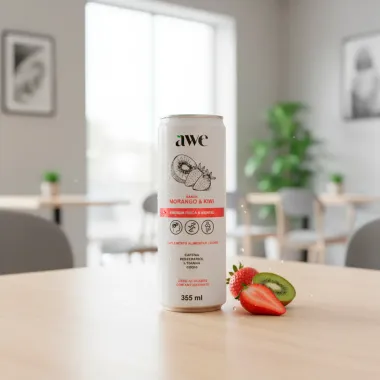 Awe Suplemento Alimentar Líquido Sabor Morango e Kiwi Zero Açúcares 355ml