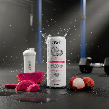 Awe Suplemento Alimentar Líquido Sabor Pitaya e Lichia Zero Açúcares 355ml