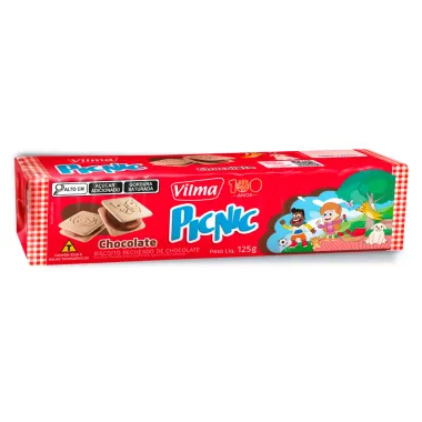 Biscoito Recheado Vilma PicNic Sabor Chocolate 125g