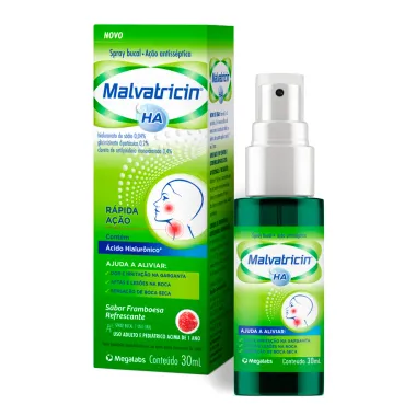 Malvatricin HA Spray Bucal Sabor Framboesa Refrescante 30ml