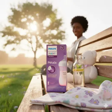 Mamadeira Philips Avent P&eacute;tala 1+ Meses Rosa 260ml