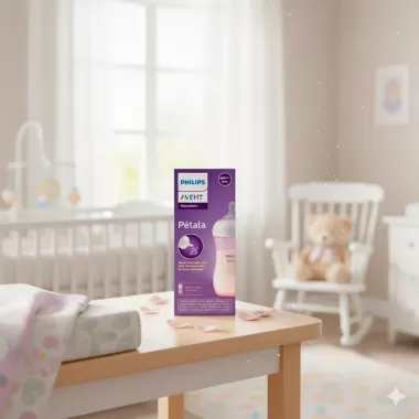 Mamadeira Philips Avent P&eacute;tala 1+ Meses Rosa 260ml