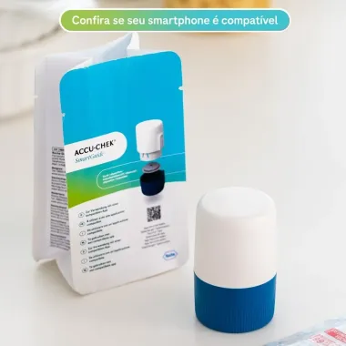 Sensor de Monitoramento Accu Chek Smart Guide com 1 Aplicador Integrado
