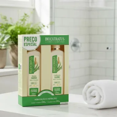 Shampoo+ Condicionador Bioextratus Cachos Hidratação e Nutrição Preço Especial 250ml cada