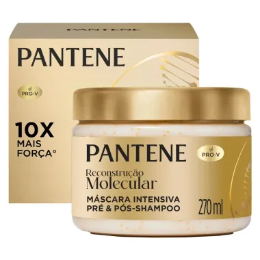 M&aacute;scara Intensiva Pr&eacute; e P&oacute;s Shampoo Pantene Pro-V Reconstru&ccedil;&atilde;o Molecular Bond Repair 270ml