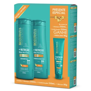 Kit Bio Extratus Mais Nutrição Óleos Nutritivos Shampoo e Condicionador com 350ml cada e Ganhe Máscara 90g