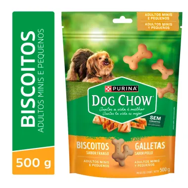 Biscoito para Cães Dog Chow Adultos Minis e Pequenos Sabor Frango 500g