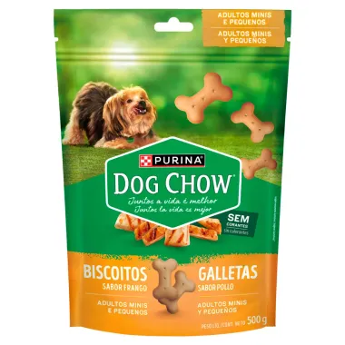 Biscoito para Cães Dog Chow Adultos Minis e Pequenos Sabor Frango 500g