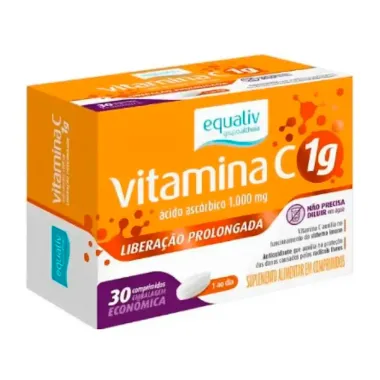 Vitamina C 1G Equaliv com 30 Comprimidos de Liberação Prolongada