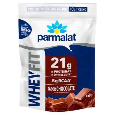 WheyFit Parmalat Sabor Chocolate com 21g Proteínas e 5g de BCAA Pó Sachê 450g
