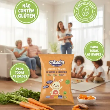 Biscoito de Polvilho Crilancha Cenoura e Cúrcuma 40g