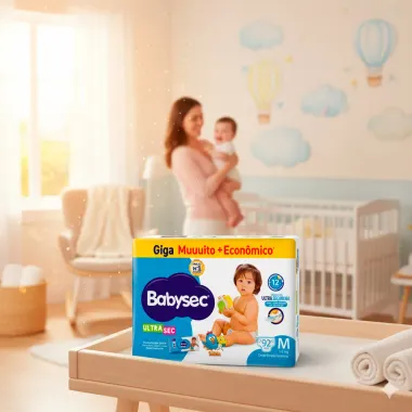 Fralda Babysec Ultrasec Giga Tamanho M 92 Unidades Descartáveis