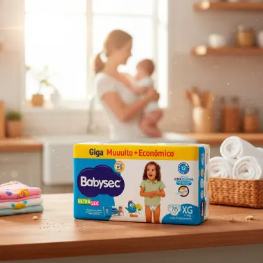Fralda Babysec Ultrasec Giga Tamanho XG 76 Unidades Descartáveis
