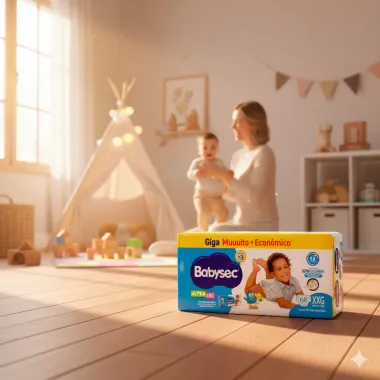 Fralda Babysec Ultrasec Giga Tamanho XXG 68 Unidades Descartáveis