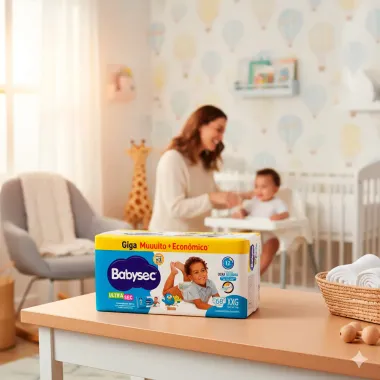 Fralda Babysec Ultrasec Giga Tamanho XXG 68 Unidades Descartáveis