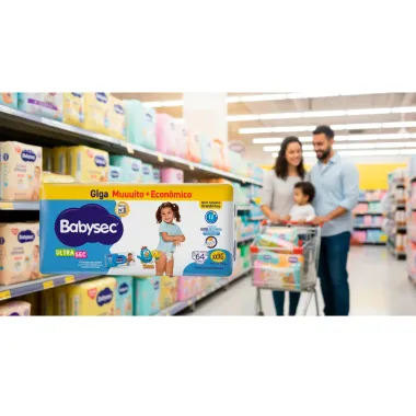 Fralda Babysec Ultrasec Giga Tamanho XXXG 64 Unidades Descartáveis