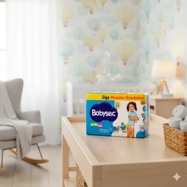 Fralda Babysec Ultrasec Giga Tamanho XXXG 64 Unidades Descartáveis