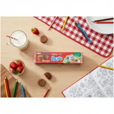 Biscoito Recheado Vilma Picnic Chocolate Com Recheio De Chocolate 125G