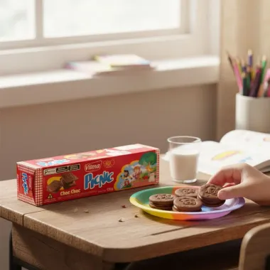 Biscoito Recheado Vilma Picnic Chocolate Com Recheio De Chocolate 125G